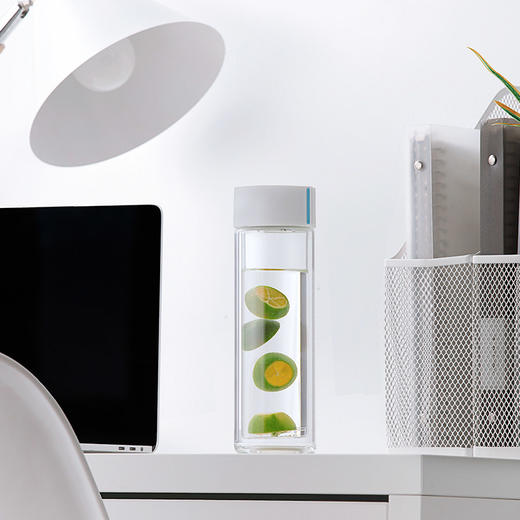 茶花欧铂兹双层家用带盖茶杯玻璃杯泡茶杯320ml-051005 商品图3