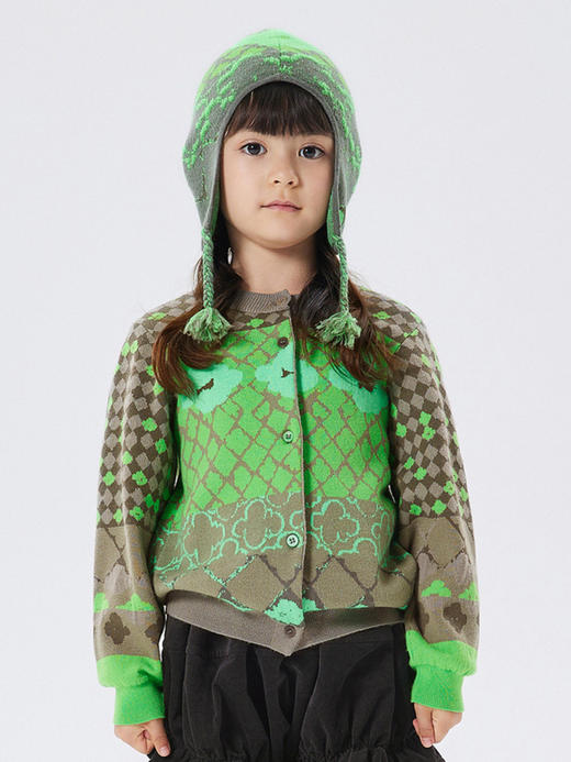 江南布衣童  22年秋款  棉质趣味印花开襟毛衫  1M8311760 商品图6