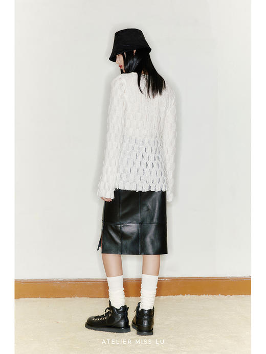 【云朵华夫】凹凸肌理长毛质感微透上衣/220034 商品图2