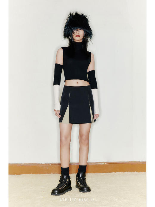 【玩趣积木】袖身衣摆可拆卸多种穿法高领羊绒上衣/220039 商品图0