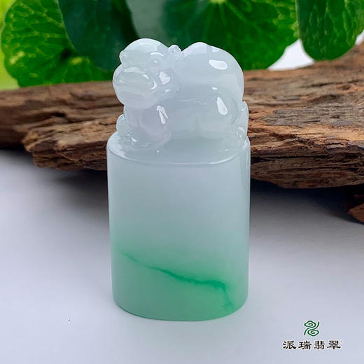 派瑞翡翠 翡翠印章 糯种 飘花 商品图0