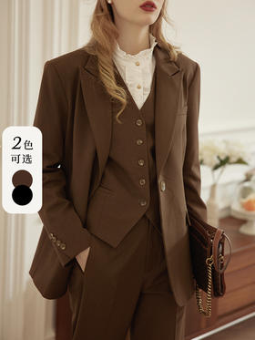 simpleretro西装外套女新款法式复古戗驳领设计感休闲小西服