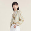 谜底2022秋新品复古浪漫舒适柔软荷叶边真丝棉上衣女223MS1072 商品缩略图1