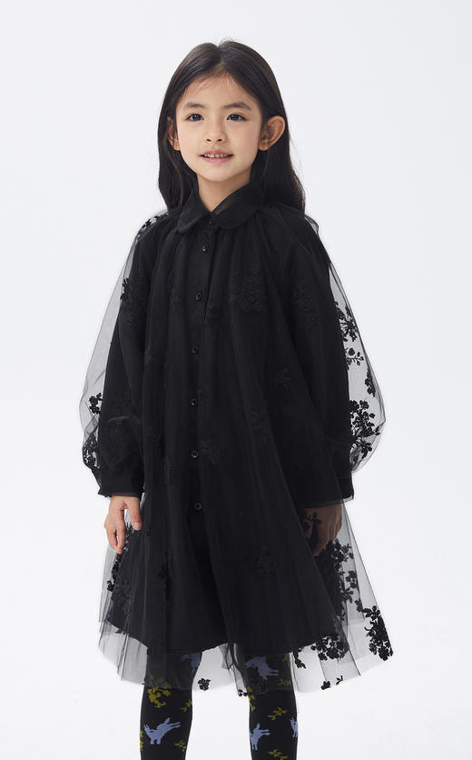 江南布衣童  22年秋款宽松网纱中长款风衣  1M8912040 商品图4