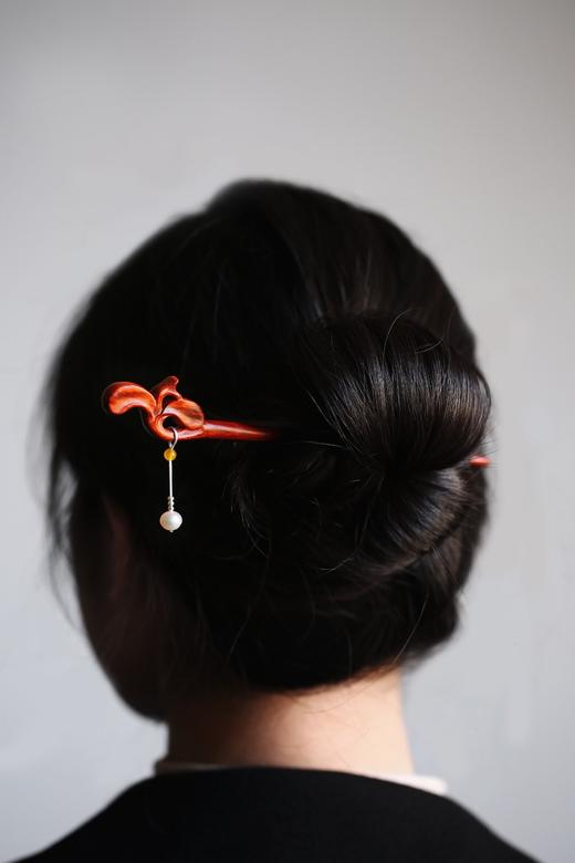 【青山特惠】小叶紫檀 玉兰 发簪 s65 商品图5