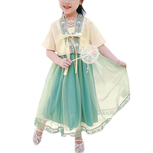 裁缝学苑TQ49儿童汉服纸样连衣裙童装裙子衣服版型打版裁剪样板图 商品图4