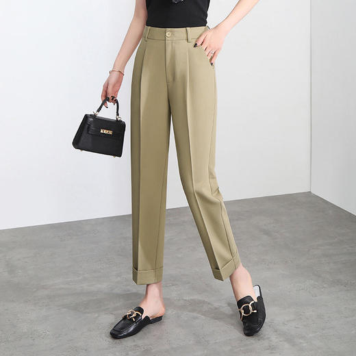 休闲时尚，烟管裤直筒高腰显瘦小脚裤九分萝卜哈伦裤MFE-8889 商品图2