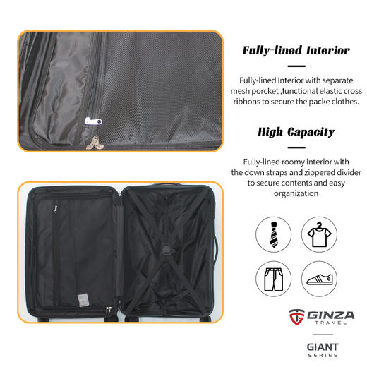 银座热销拉链箱9206-20/24/28三件套箱 商品图6