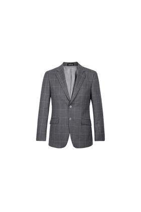 callisto灰底浅米格全羊毛法兰绒西服 FPBWJ032C