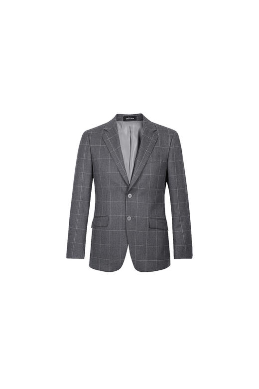 callisto灰底浅米格全羊毛法兰绒西服 FPBWJ032C 商品图0