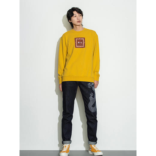 Lee宫廷文化“龙随型动”潮服22秋冬新品舒适版男卫衣LMT003642 商品图2