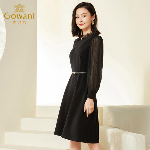 乔万尼春装新款早春连衣裙木耳边显瘦减龄法式收腰EF3E830 商品图3