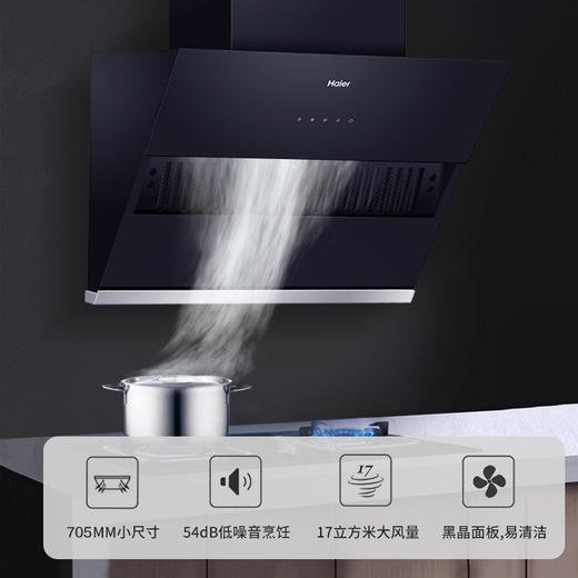 海尔（Haier）家用油烟机小尺寸705mm抽油烟机侧吸式大吸力吸油烟机低噪CXW-219-C1501 商品图1
