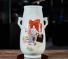 青釉刻花开窗粉彩双耳福桶瓶 商品缩略图0