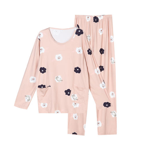 都市丽人好睡好眠女士牛奶丝套装牛奶丝拉架薄家居服长袖睡衣LH22J4 商品图4