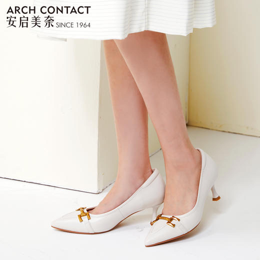 ARCHCONTACT安启美奈2022年秋季新款尖头浅口细跟单鞋52771 商品图2