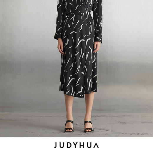 JUDYHUA 印染设计真丝半裙 商品图0