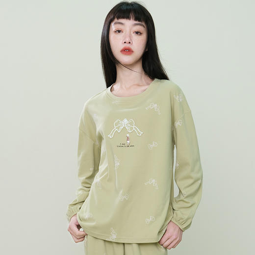 都市丽人好睡好眠女士正价棉质套装40支CVC双面中家居服长袖睡衣LH22G8 商品图0