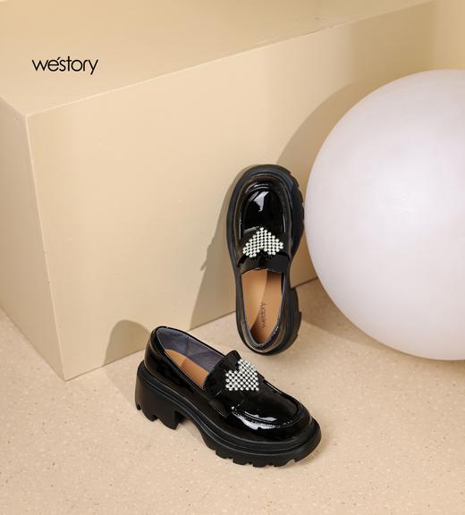westory22年秋季新款圆头可爱时尚可甜可盐乐福鞋厚底增高休闲鞋女72691 商品图2