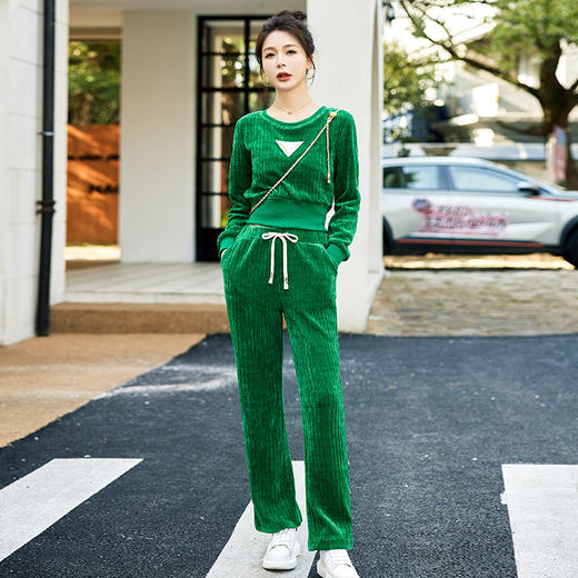 秋季女2022新款运动套装气质休闲时尚秋装高级感上衣阔腿裤两件套WH5069 商品图1