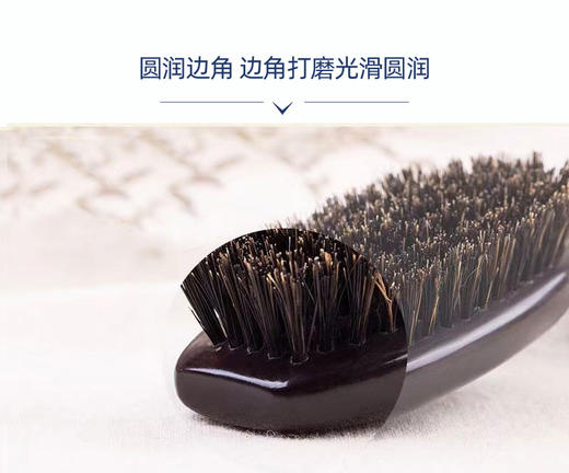 宠物西瑞野猪鬃毛梳 黑檀木猪鬃柄梳 意大利BRAVURAGROOM 商品图3