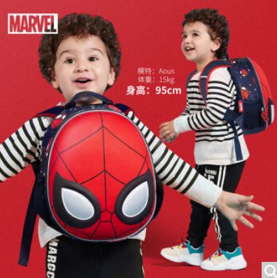 【2022开学季】迪士尼（Disney）儿童书包幼儿园蛋壳造型卡通男孩书包 3-6岁宝宝蜘蛛侠书包 BA5684A红色 商品图2