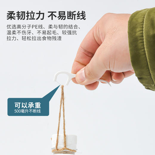 「整袋200支！细滑牙线棒」生活无忧LATTLIV牙线棒200支（带收纳）细牙线棒居家日用口腔护理装塑料牙签线 商品图2