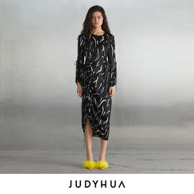 JUDYHUA 印染设计抽绳连衣裙