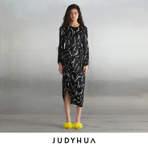 JUDYHUA 印染设计抽绳连衣裙 商品图0