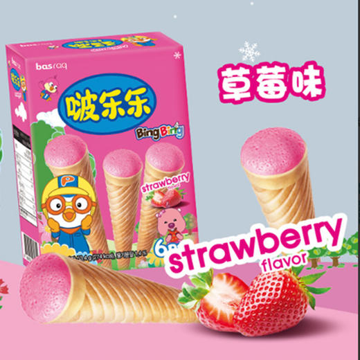 啵乐乐 冰淇淋形饼干(草莓味)53.4g  商品图2