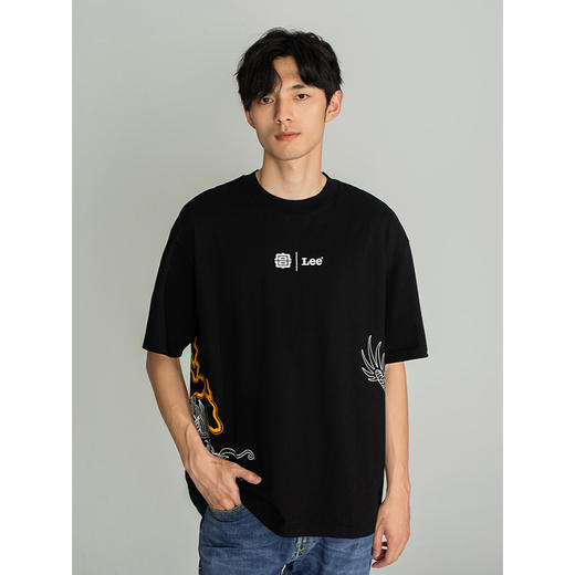 Lee宫廷文化“龙随型动”潮服22秋冬新品舒适男短袖T恤LMT0036384DR00F97W000 商品图1