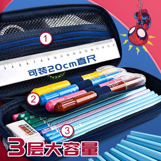 漫威动漫联名款儿童文具盒小学生3D卡通铅笔盒蜘蛛侠男生笔盒 商品图2