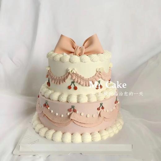 双层翻糖粉色蛋糕（百分百进口动物奶油） 商品图0