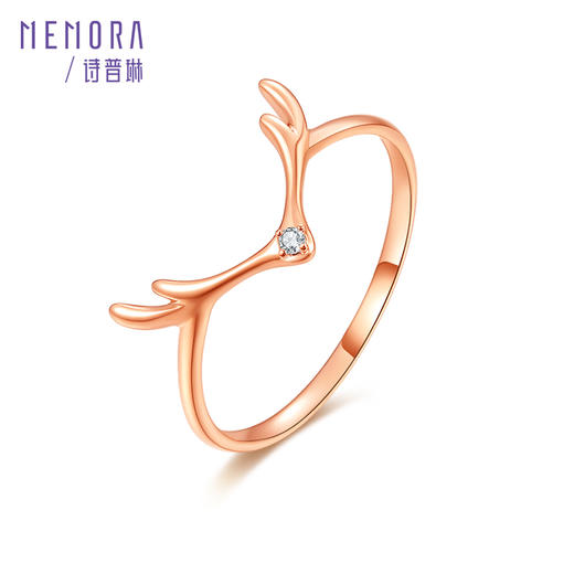 【1件7.5折】MEMORA诗普琳心花鹿放玫瑰18K金钻石戒指鹿角女戒KR004048、KR1275 商品图2