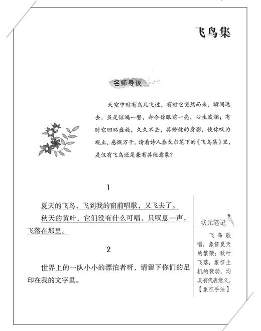 泰戈尔诗选 核心阅读 新课名作名家导读 笔记式阅读文学经典 初三九年级上册上学期 语文配套 商品图3