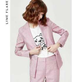 莱茵粉色气质短西装外套LM1E103SJK102P1