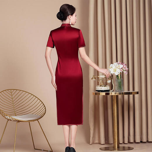 妈妈喜婆婆显年轻款改良修身旗袍，参加婚礼婚宴装WXGC2021031 商品图1