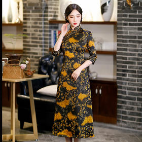 中长款改良现代中年款A版大码日常旗袍连衣裙  SYG359