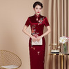 妈妈喜婆婆显年轻款改良修身旗袍，参加婚礼婚宴装WXGC2021031 商品缩略图3