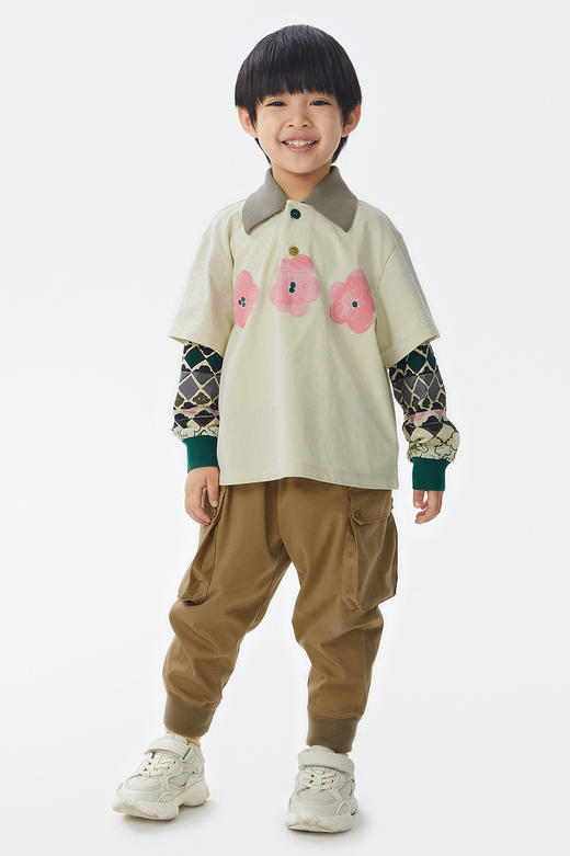 江南布衣童  22年秋款  大口袋束脚长裤  1M8E12620 商品图0