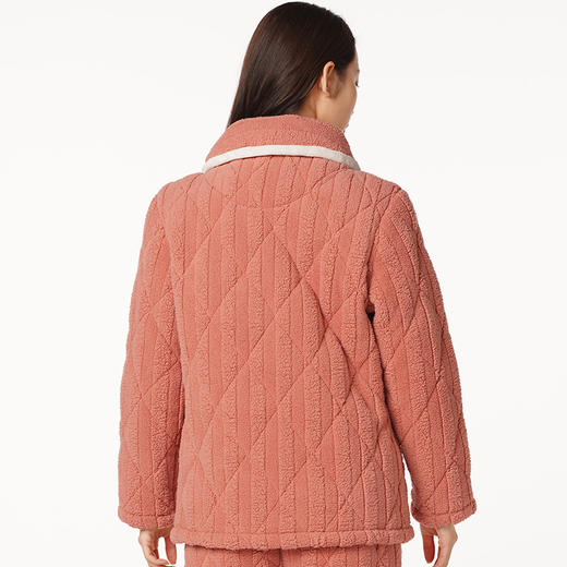 都市丽人生活家居女士加厚夹棉套装奥立绒夹棉加厚家居服长袖睡衣LH21J6 商品图2