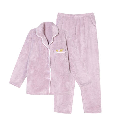 都市丽人生活家居女士特价法兰绒套装双面法兰绒厚家居服长袖睡衣LH21M1 商品图3