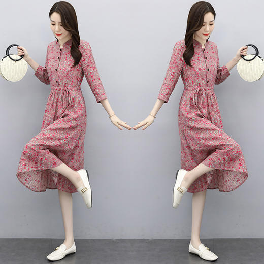 印花棉麻，修身时尚舒适连衣裙HR-XBLD13 商品图2