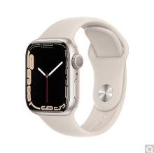 【2022开学季】Apple Watch Series 7 智能手表GPS款41 毫米星光色铝金属表壳星光色运动型表带MKMY3CH/A 商品图0