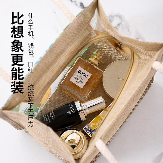 【文艺复古麻布袋，小巧便携易折叠】可爱帆布袋，日式带饭包盒饭袋，便当包午餐饭盒袋手提包，上班族学生党小饭兜 商品图2