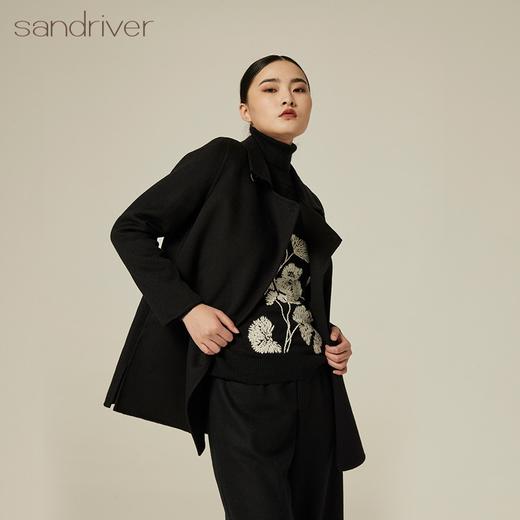 双翻领羊绒刺绣女套衫 SJF94W370K 商品图3