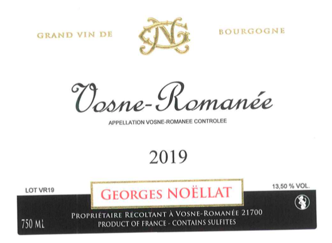 2019 Domaine Georges Noellat, Vosne Romanee【闪送】（65折）