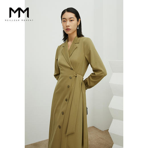 【商场同款】麦檬秋围裹式单侧收腰系带连衣裙5C8293761 商品图0