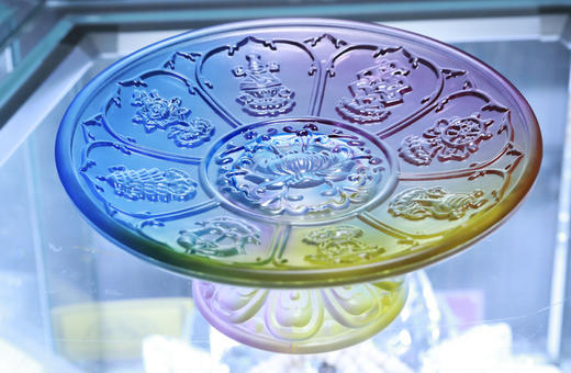 上新-多彩琉璃八吉祥果盘 商品图1