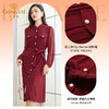 乔万尼春装新款早春连衣裙艺术感法式收腰红色EF3E908 商品缩略图2